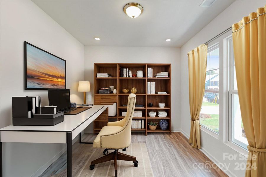 Study shown with virtual staging