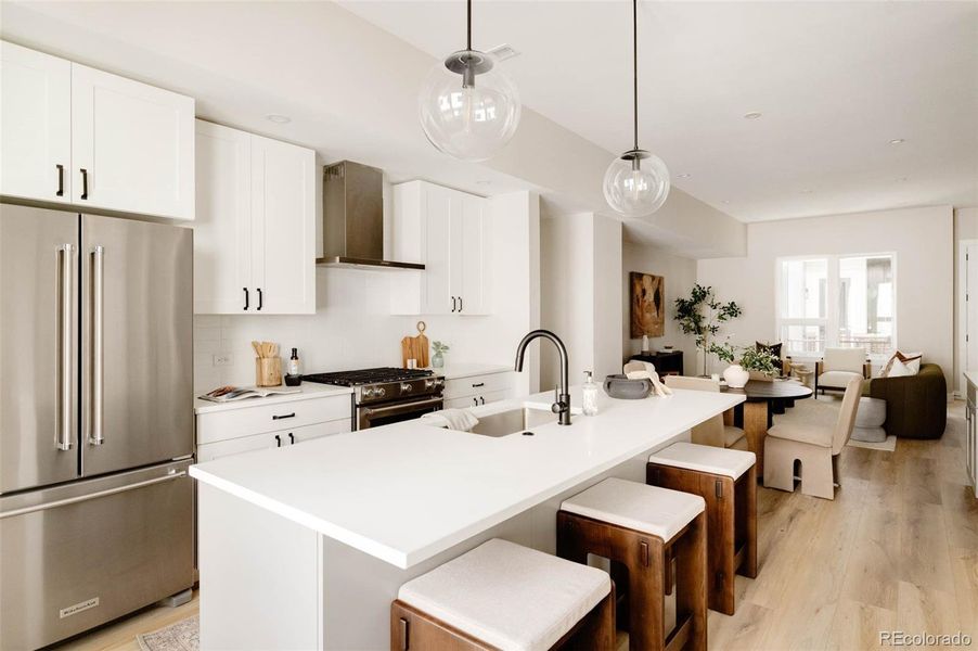 Furnished interior view inside a new home in A Line Townhomes, Denver (Image 4).