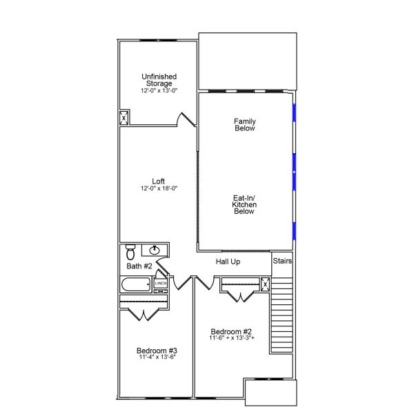 2D floor plan layout of this home in Grand Park, Leland, NC (Image 4).