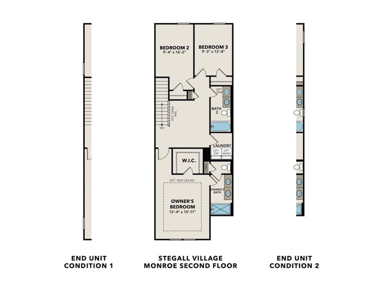 2D floor plan layout for the The Monroe A by Davidson Homes LLC in Stegall Village, Emerson, GA (Image 4).