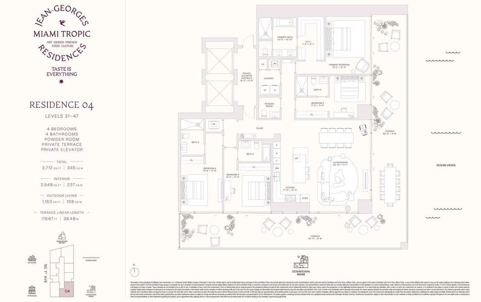 2D floor plan layout for the Residences 04 - Levels 31-47 by Terra Group in Miami Tropic, Miami, FL (Image 1). 2D floor plan layout for the Residences 04 - Levels 31-47 by Terra Group in Miami Tropic, Miami, FL (Image 1).