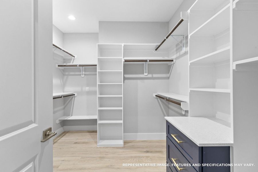 Every morning, sunlight pours into your spacious closet as you select your outfit for the day. With open shelving, ample hanging space, and built-in drawers, everything you own finally has its place—organized and within reach. Every morning, sunlight pours into your spacious closet as you select your outfit for the day. With open shelving, ample hanging space, and built-in drawers, everything you own finally has its place—organized and within reach.