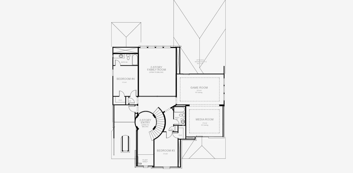 2D floor plan layout for the 3650W by Perry Homes in Ramble 60', Celina, TX (Image 4).