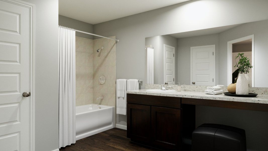 Representative furnished interior of a home built from the The Messina by Legend Homes in Granger Pines, Conroe (Image 14).