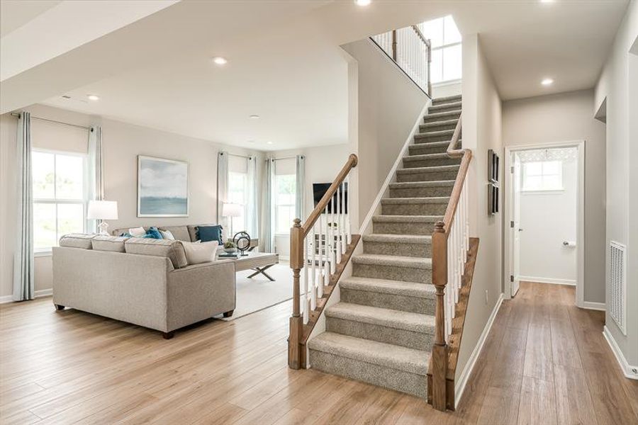Representative furnished interior of a home built from the Ballenger w/ Finished Basement by Ryan Homes in Emerson Hills, Cane Ridge (Image 14).