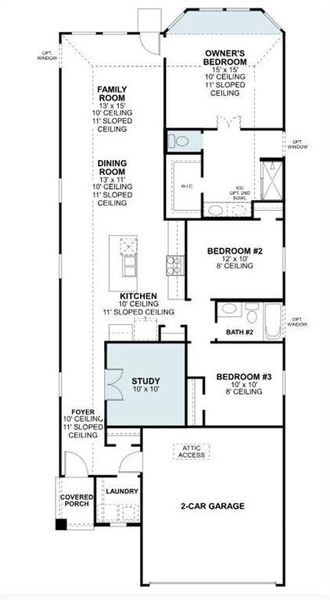 2D floor plan layout of this home in ValleyBrooke, Mesquite, TX (Image 2).
