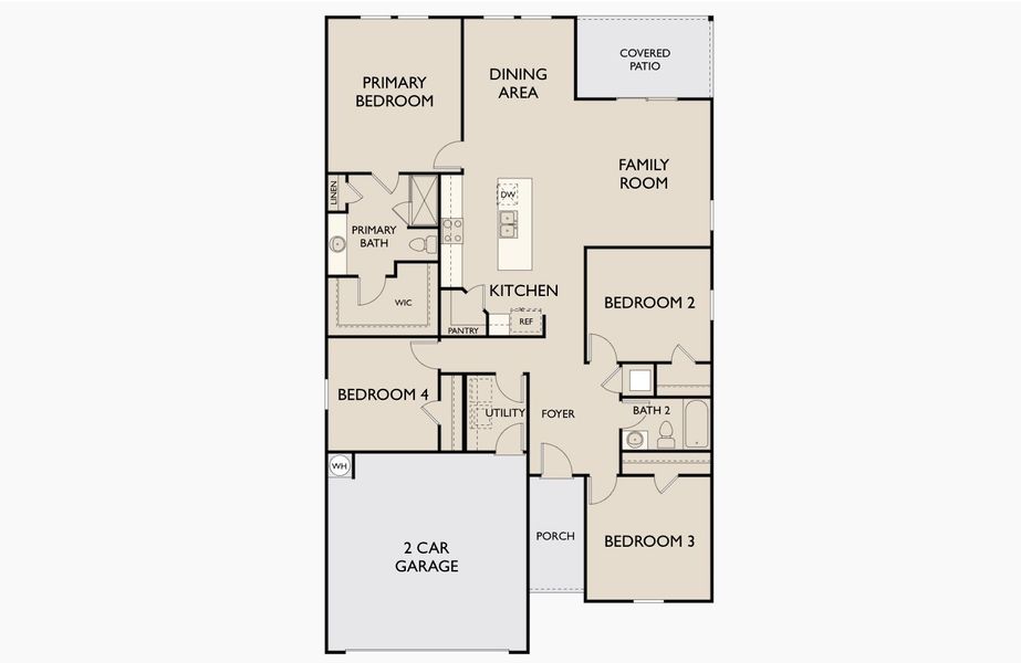 2D floor plan layout of this home in Cattleman's Crossing, Fort Worth, TX (Image 2).