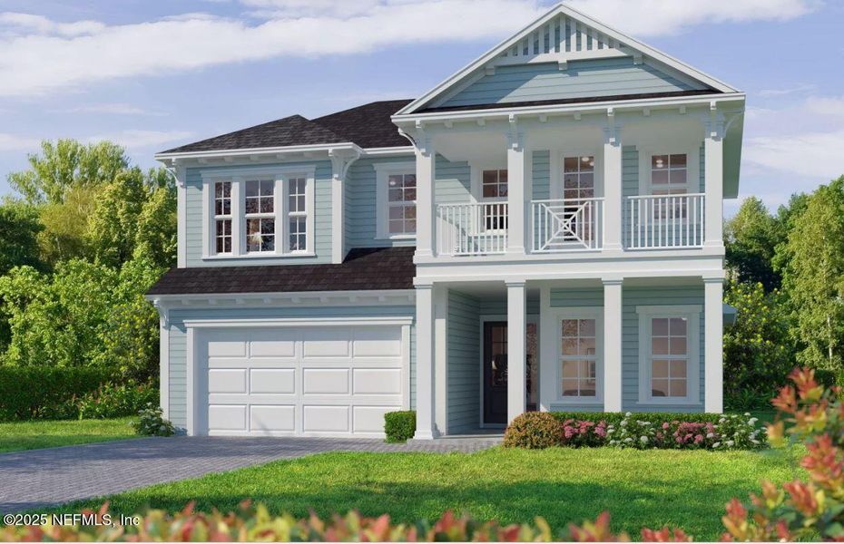 Front exterior of a new home in , Ponte Vedra, FL, highlighting curb appeal (Image 1). Front exterior of a new home in , Ponte Vedra, FL, highlighting curb appeal (Image 1).