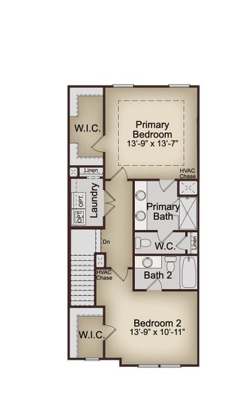 2D floor plan layout of this home in Towns at Enclave, Lawrenceville, GA (Image 6).