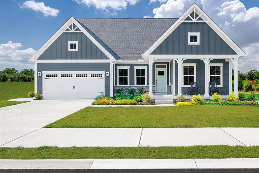 Representative exterior photo of a completed home built from the Savannah by Ryan Homes in Windsor Estates, Walhalla, SC (Image 1).