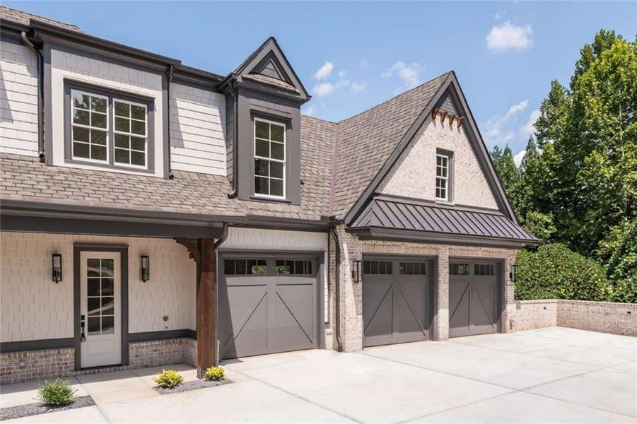 Front exterior of a new home in , Alpharetta, GA, highlighting curb appeal (Image 28). Front exterior of a new home in , Alpharetta, GA, highlighting curb appeal (Image 28).