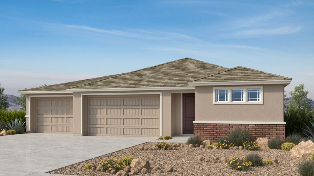 Representative exterior photo of a completed home built from the Compass by Taylor Morrison in Combs Ranch Journey Collection, San Tan Valley, AZ (Image 16).