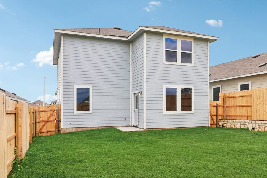 Exterior details and patio area of a home in Edgebrooke, Pflugerville (Image 3).