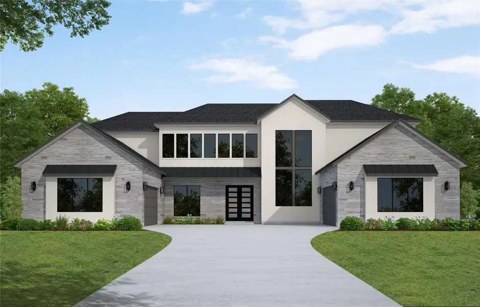 Front exterior of a new home in , Lakeway, TX, highlighting curb appeal (Image 1). Front exterior of a new home in , Lakeway, TX, highlighting curb appeal (Image 1).