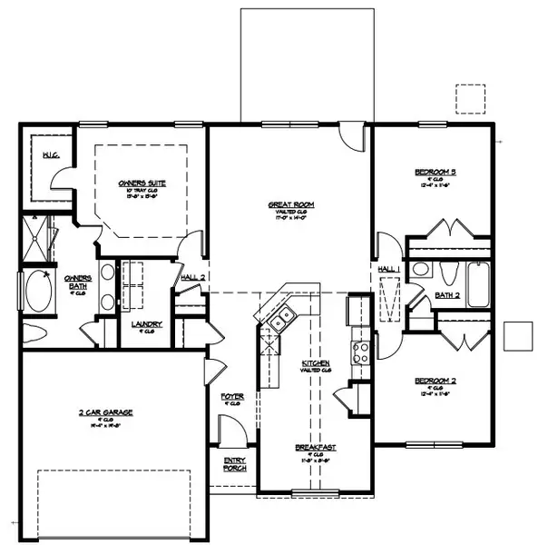 2D floor plan layout for the The Athens by Smith Family Homes in Savannah Highlands, Savannah, GA (Image 2).