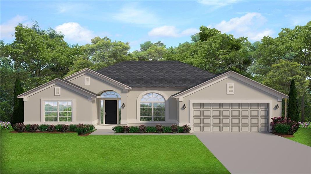 Front exterior of a new home in , Oxford, FL, highlighting curb appeal (Image 1). Front exterior of a new home in , Oxford, FL, highlighting curb appeal (Image 1).