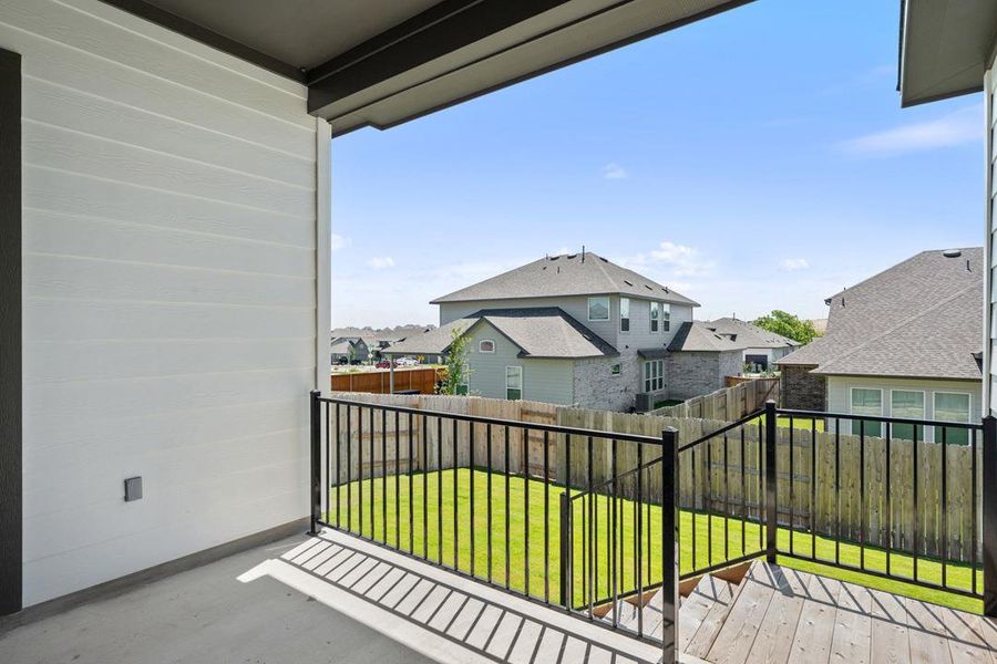 Exterior details and patio area of a home in Lariat, Liberty Hill (Image 4).