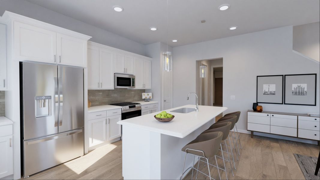 Representative furnished interior of a home built from the Noah by New Home Co. in The Villas Collection at Novel, Austin (Image 7). Representative furnished interior of a home built from the Noah by New Home Co. in The Villas Collection at Novel, Austin (Image 7).