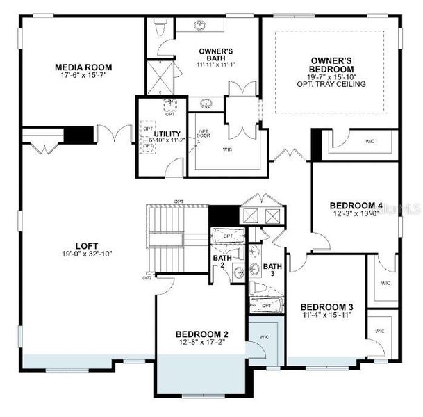 2D floor plan layout of this home in Willow Run, Apopka, FL (Image 5).