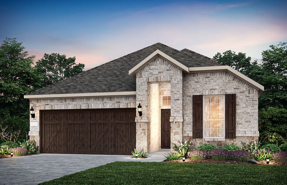 The Fox Hollow, a two-story home with 2-car garage, shown as Home Exterior C