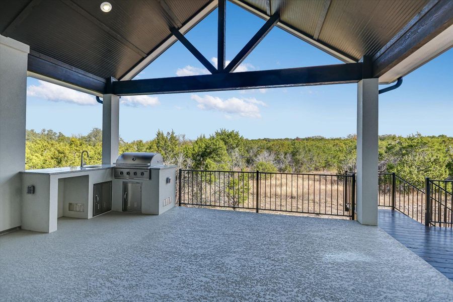 Exterior details and patio area of a home in ClearWater Ranch, Liberty Hill (Image 23).