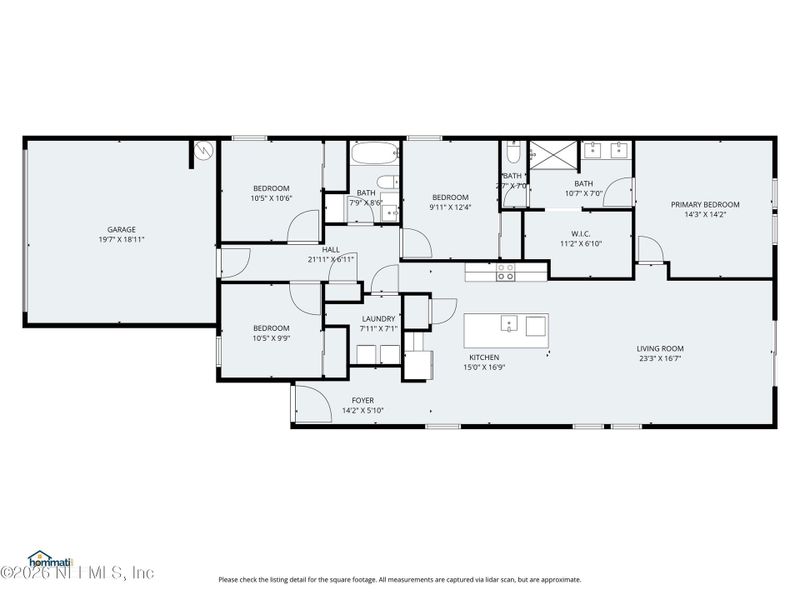 2D floor plan layout of this home in Lakes at Bella Lago – Classic Series, Green Cove Springs, FL (Image 5).