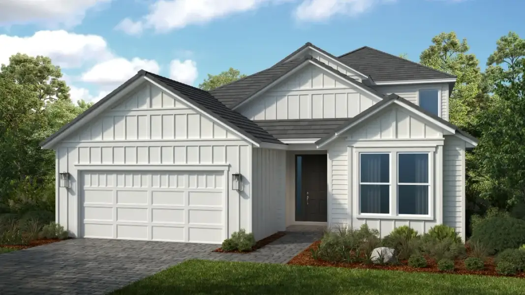 Representative exterior photo of a completed home built from the Genoa by Taylor Morrison in Esplanade at Pinewalk, St. Johns, FL (Image 2). Representative exterior photo of a completed home built from the Genoa by Taylor Morrison in Esplanade at Pinewalk, St. Johns, FL (Image 2).