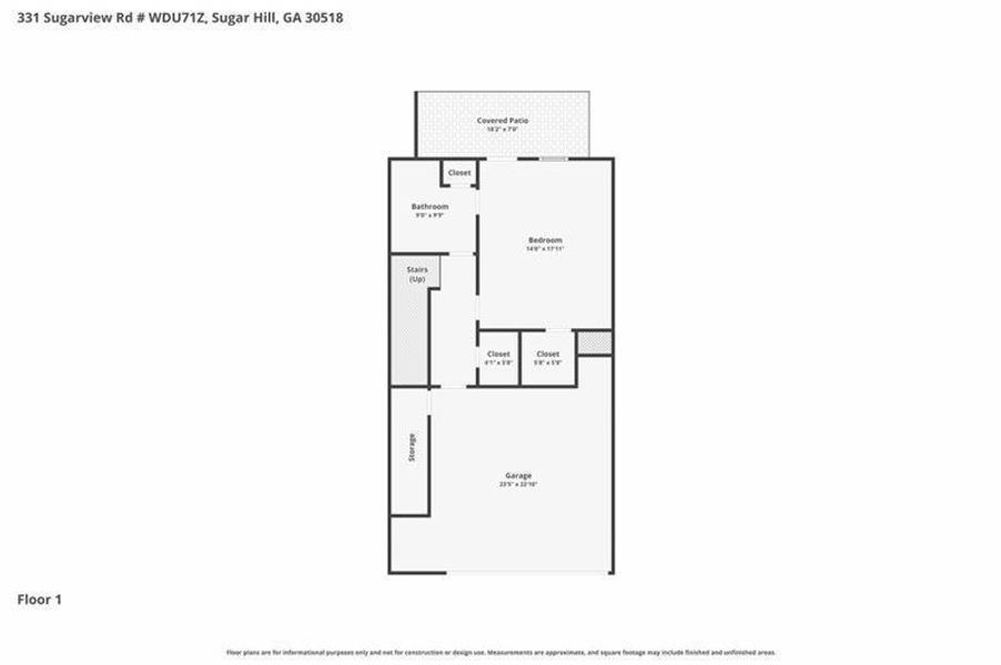 2D floor plan layout of this home in Skyview On Broad, Sugar Hill, GA (Image 5).
