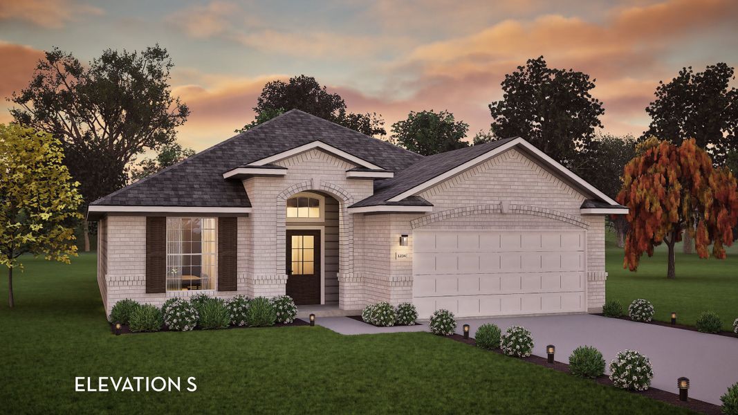 Representative exterior photo of a completed home built from the Aspen by CastleRock Communities in Arboretum Estates, Terrell, TX (Image 13).