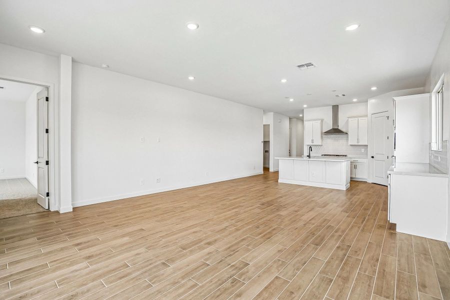 Great room and kitchen