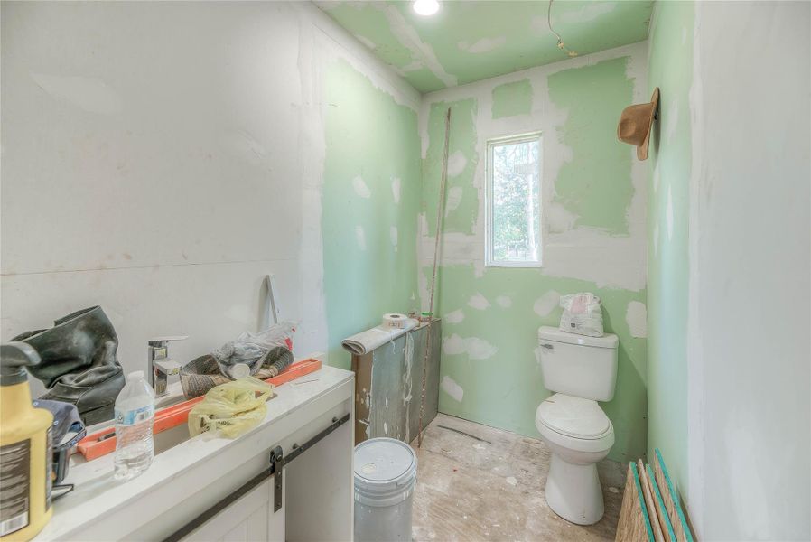 unfinished bathroom