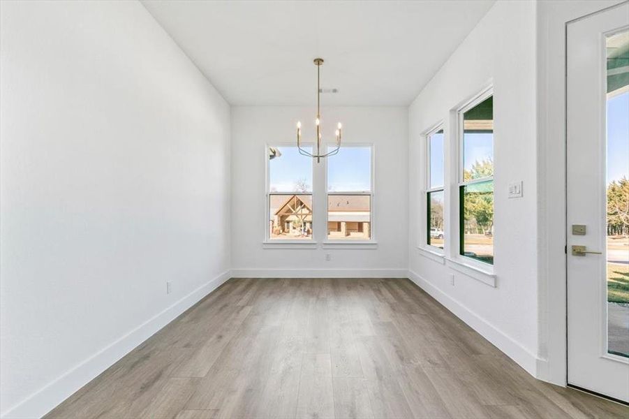 Generous dining area in open concept living area
