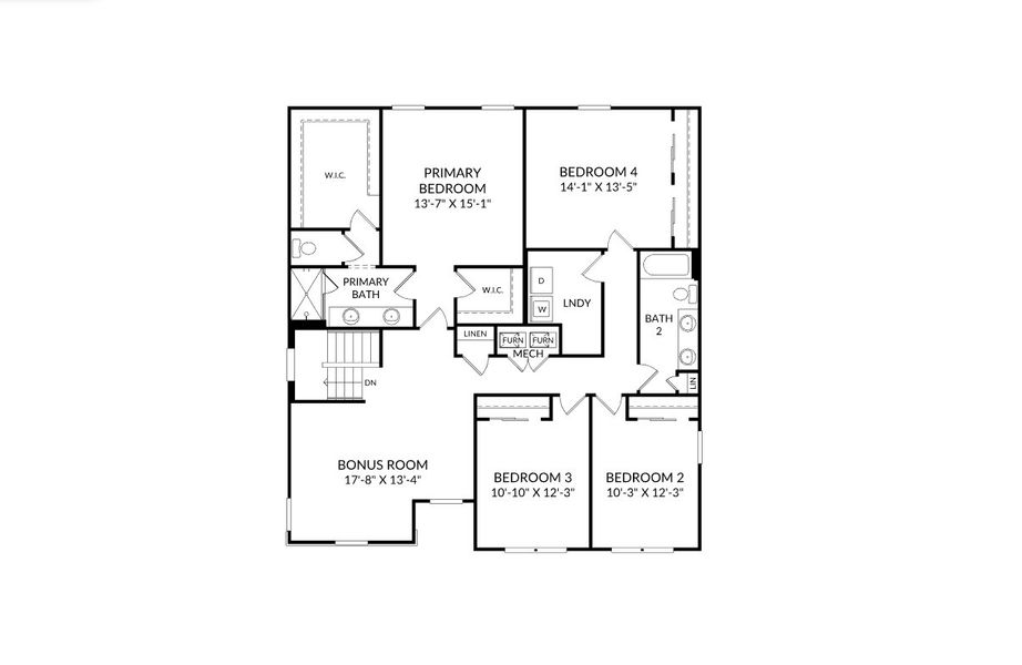 2D floor plan layout for the The Chester by Stanley Martin Homes in Kentucky Square, Sanford, FL (Image 5).