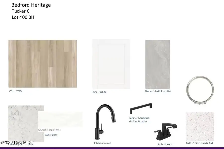 Sample of building materials used in homes in Bedford, Raeford (Image 3).