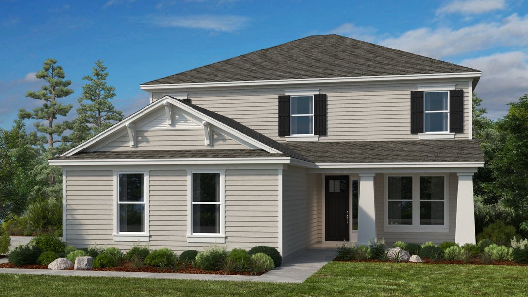 Representative exterior photo of a completed home built from the Lorenzo by Taylor Morrison in Osprey Cove, St. Marys, GA (Image 2). Representative exterior photo of a completed home built from the Lorenzo by Taylor Morrison in Osprey Cove, St. Marys, GA (Image 2).