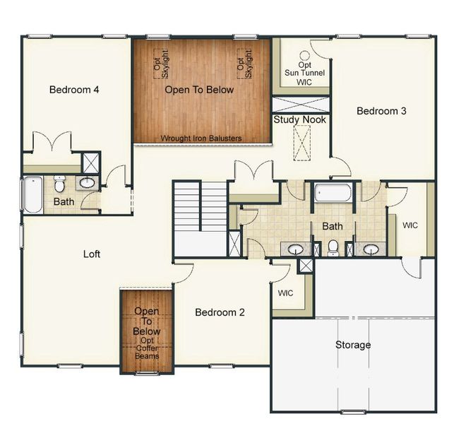 2D floor plan layout for the Lancaster by Keystone Homes NC in Preserve at Carriage Cove, Oak Ridge, NC (Image 3).