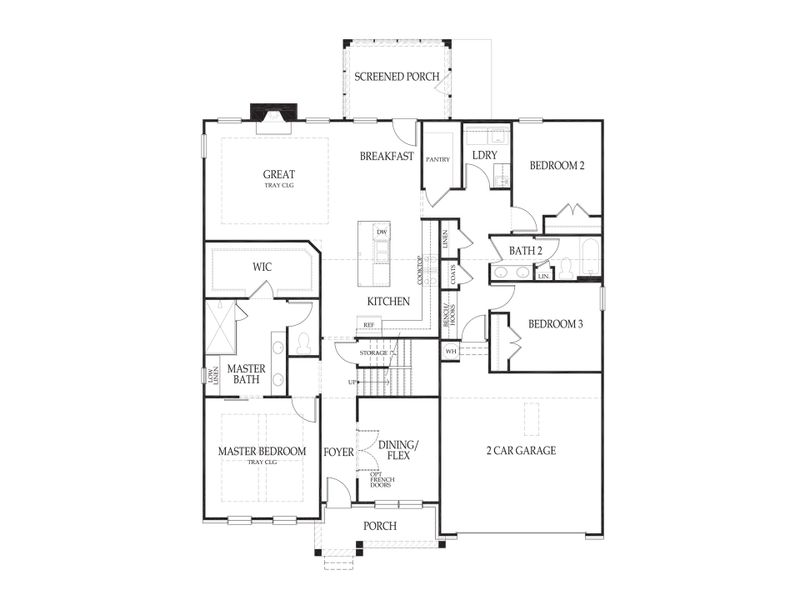 2D floor plan layout for the The Addison by My Home Communities in Club Cottages at Harbor Club, Greensboro, GA (Image 3). 2D floor plan layout for the The Addison by My Home Communities in Club Cottages at Harbor Club, Greensboro, GA (Image 3).
