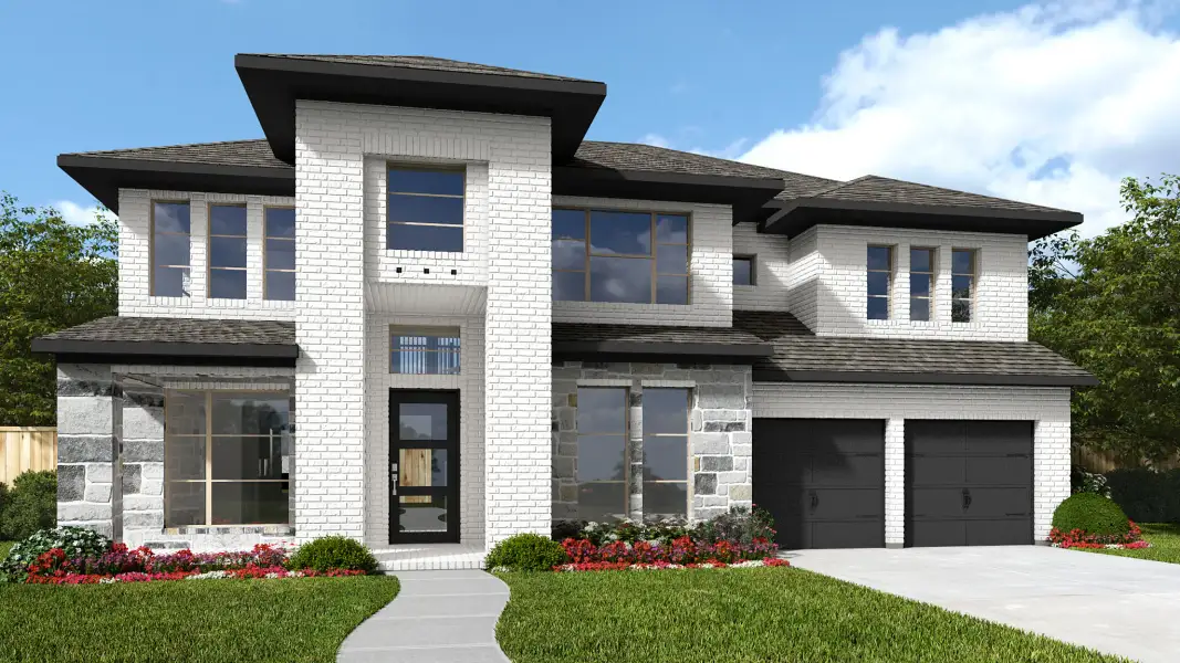 Representative exterior photo of a completed home built from the 3593W by Perry Homes in Briarley, Montgomery, TX (Image 22).