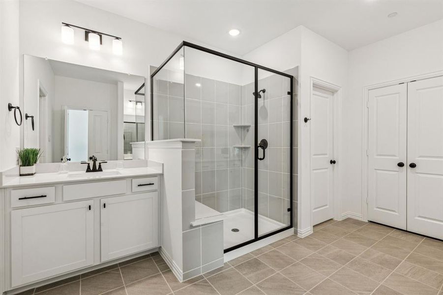This oversized, walk in shower is the perfect place to start or end your day!