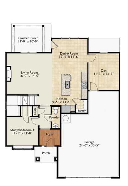 2D floor plan layout of this home in Holly Ridge, Greenville, SC (Image 2).