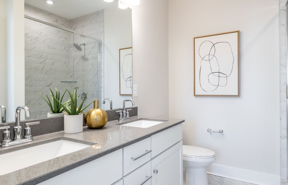 Roomy Owner's Bath with Double Bowl Vanity