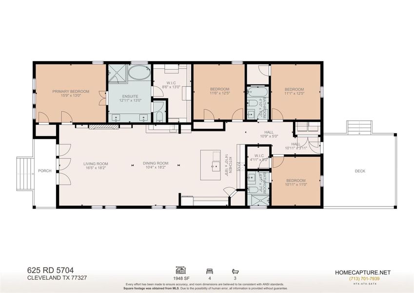 2D floor plan layout of this home in , Cleveland, TX (Image 3).