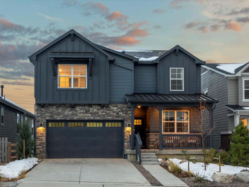 The Bluebell floorplan exterior image taken at a Meritage Homes community in Littleton, CO.