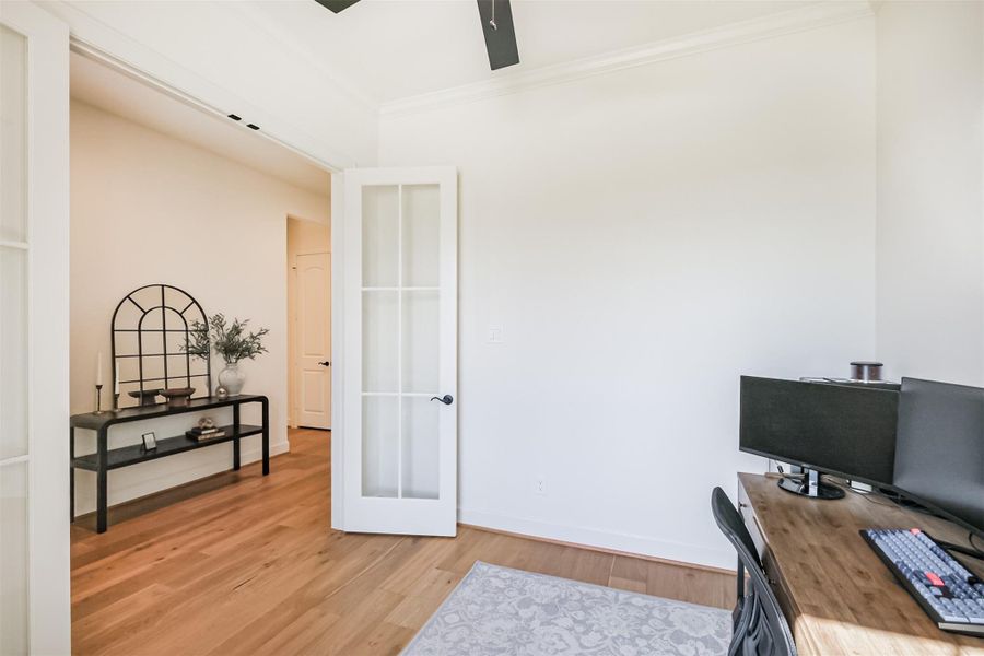 Another view of the home office/study and entrance foyer.