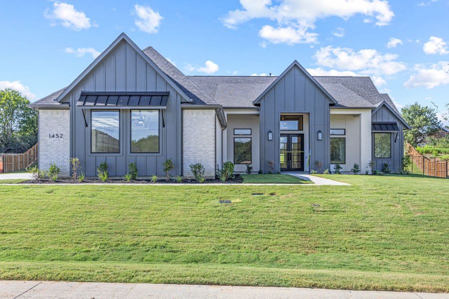 Representative exterior photo of a completed home built from the Custer by Olivia Clarke Homes in The Arbors at Lakewood Village, Lakewood Village, TX (Image 4).