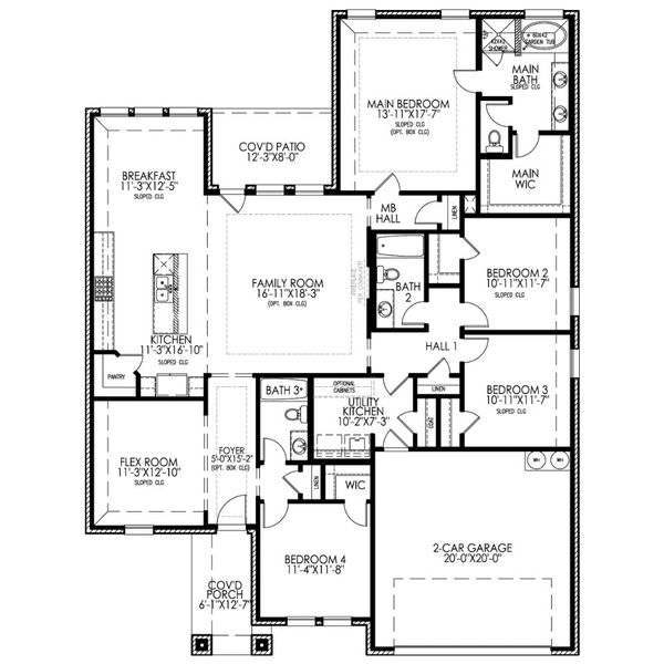2D floor plan layout for the The Lakeview by Lillian Custom Homes in Polo Ridge, Heath, TX (Image 3).