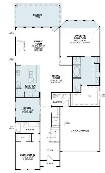 2D floor plan layout of this home in Aster Park, McKinney, TX (Image 3).