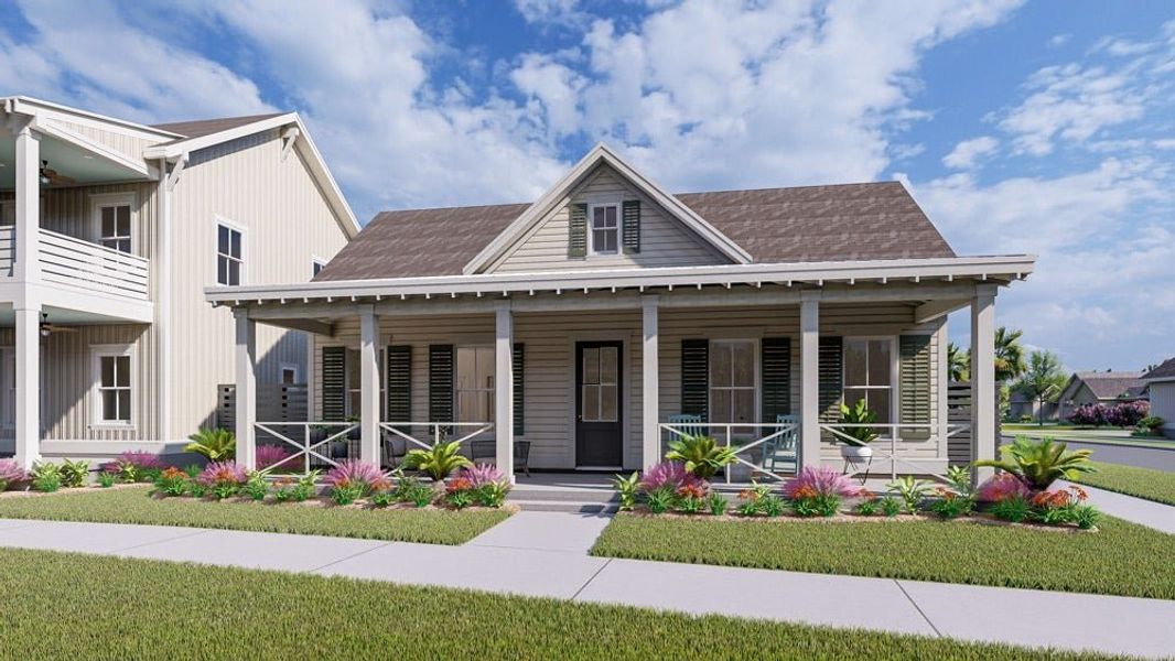 Representative exterior photo of a completed home built from the The Cannella by New Leaf Builders in The Domus Collection at Midtown Nexton, Summerville, SC (Image 2). Representative exterior photo of a completed home built from the The Cannella by New Leaf Builders in The Domus Collection at Midtown Nexton, Summerville, SC (Image 2).