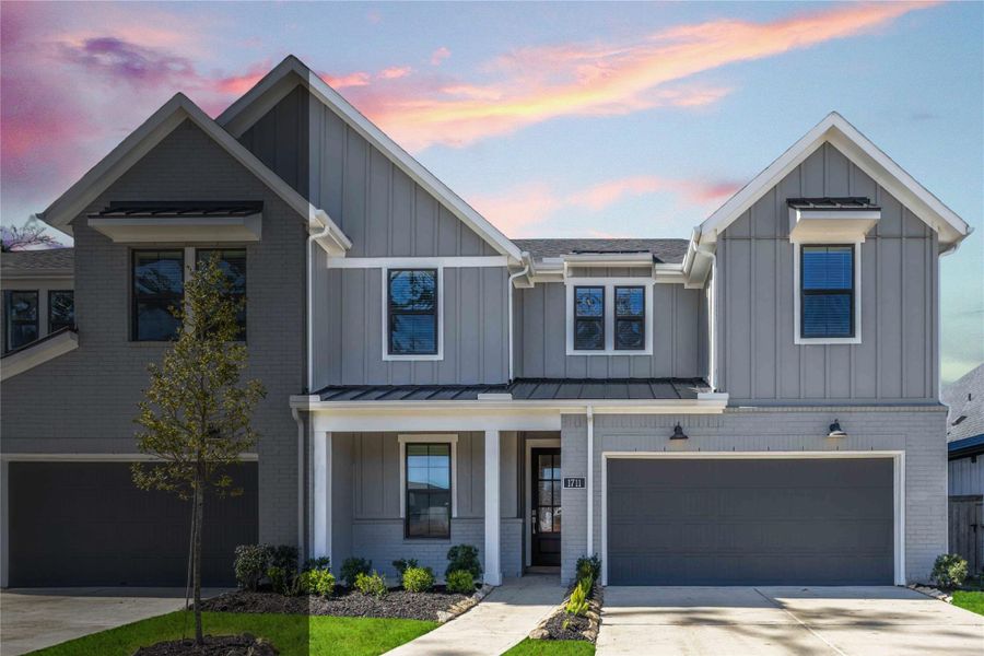 Front exterior of a new home in Sienna, Missouri City, TX, highlighting curb appeal (Image 1). Front exterior of a new home in Sienna, Missouri City, TX, highlighting curb appeal (Image 1).