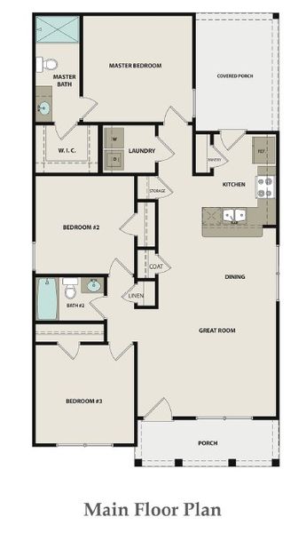2D floor plan layout for the Dogwood B by McGuinn Homes in Reserves at Mill Creek, Columbia, SC (Image 5). 2D floor plan layout for the Dogwood B by McGuinn Homes in Reserves at Mill Creek, Columbia, SC (Image 5).